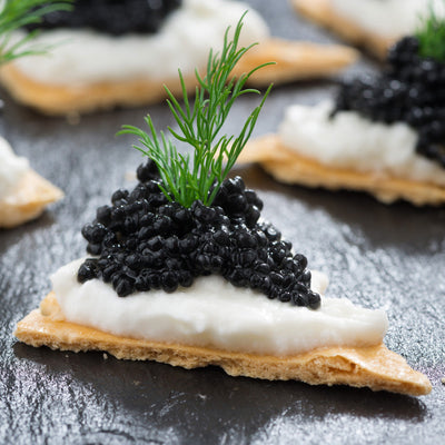 Caviar on a biscuit 