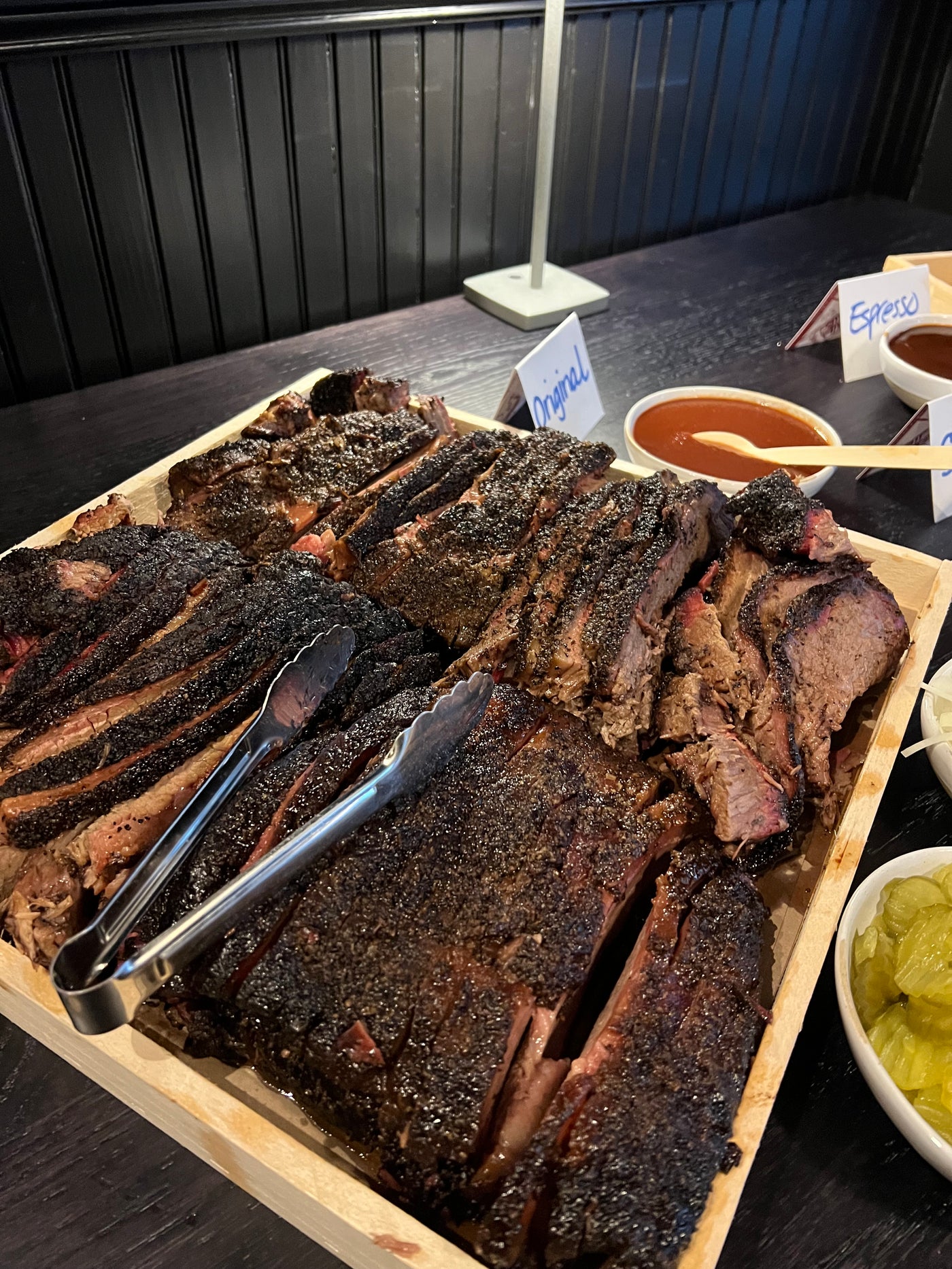 Sliced Brisket on a platter 
