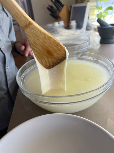 John Antonelli making fresh mozzarella