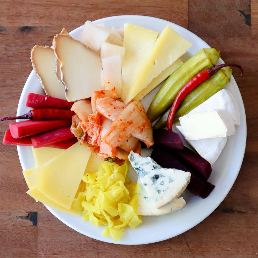 a plate of fermentables and cheese