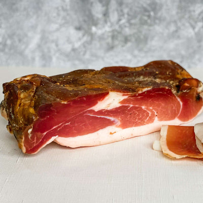 SPECK ALTO ADIGE dry-cured pork hind leg from Mitica, Italy.