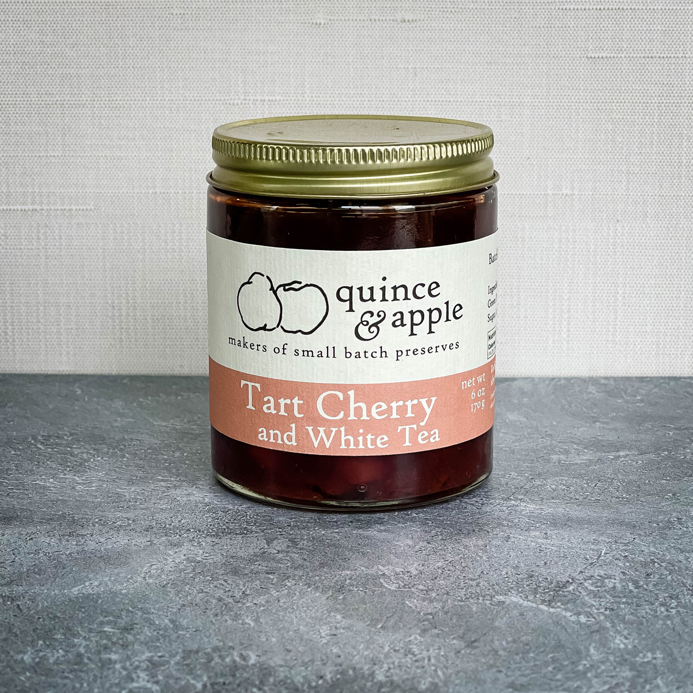 6OZ TART CHERRY AND WHITE TEA PRESERVES / Quince & Apple / Wisconsin